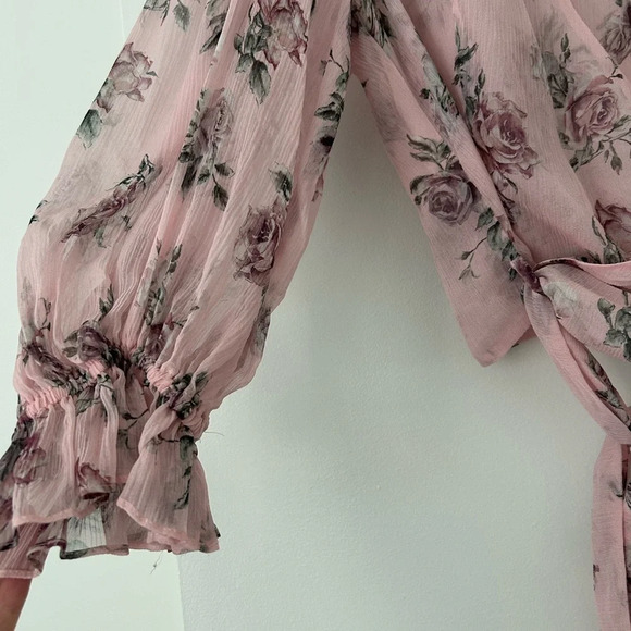 LoveShackFancy NWT Domino Top Pink Canopy Blouse Size S - Picture 11 of 14